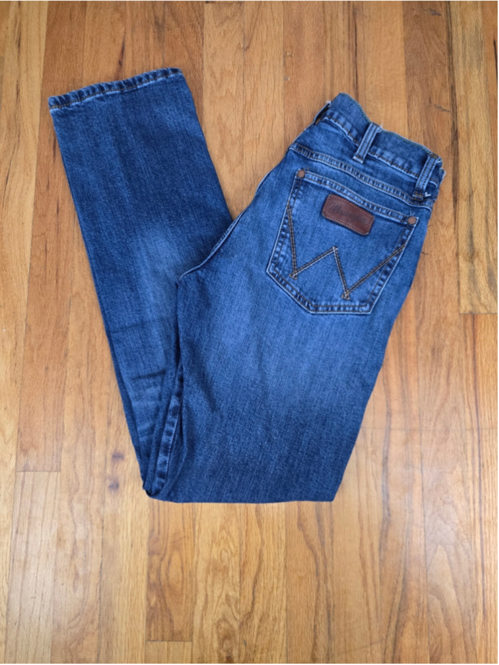 Men's Wrangler Slim Straight Jeans, Blue, Waist 30